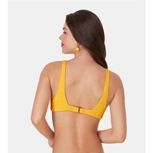 Andie Swimwear Rye Smocked Bikini Top Sunstruck Yellow NWOT Small